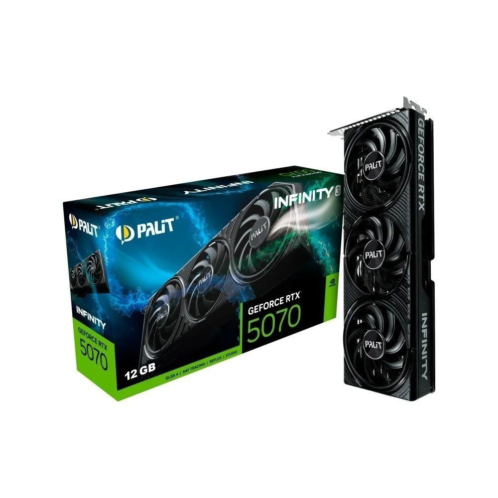 Placa de Vídeo Palit RTX 5070 INFINITY 3 NVIDIA GeForce 12GB GDDR7 192bit 3-DP e HDMI 🛒