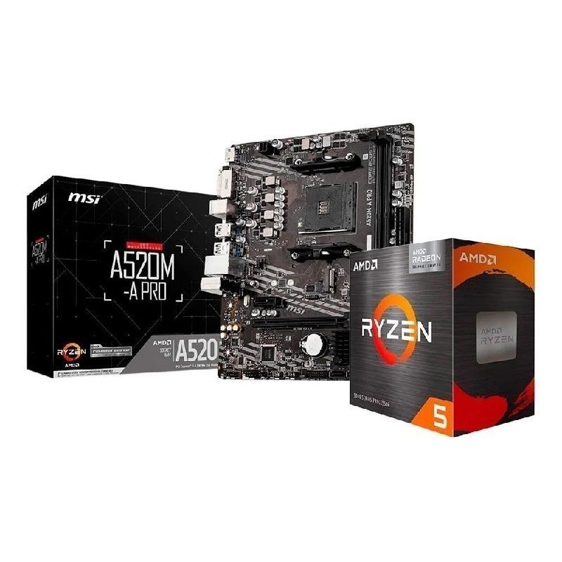 Kit Upgrade AMD Ryzen 5 5600GT + Placa-Mãe MSI A520M-A PRO 🛒