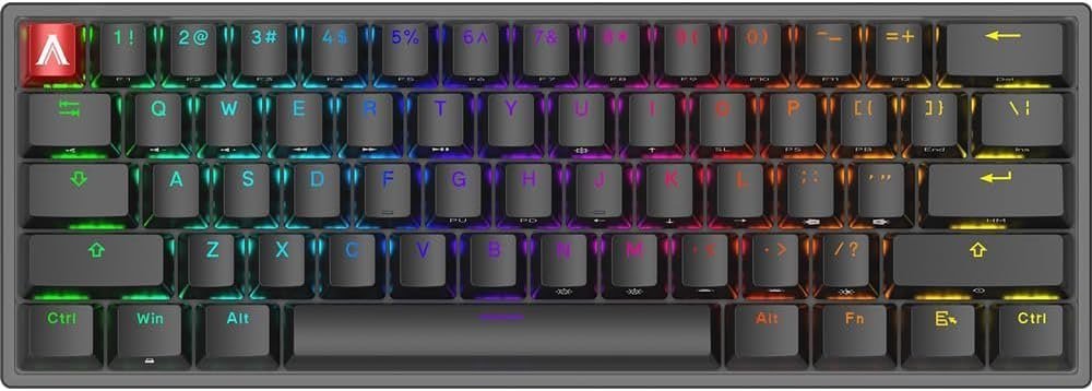 Teclado Mecânico Gamer AGON AGK600 Cherry MX Red Switch Hot-Swappable US RGB 360° 60% 🛒