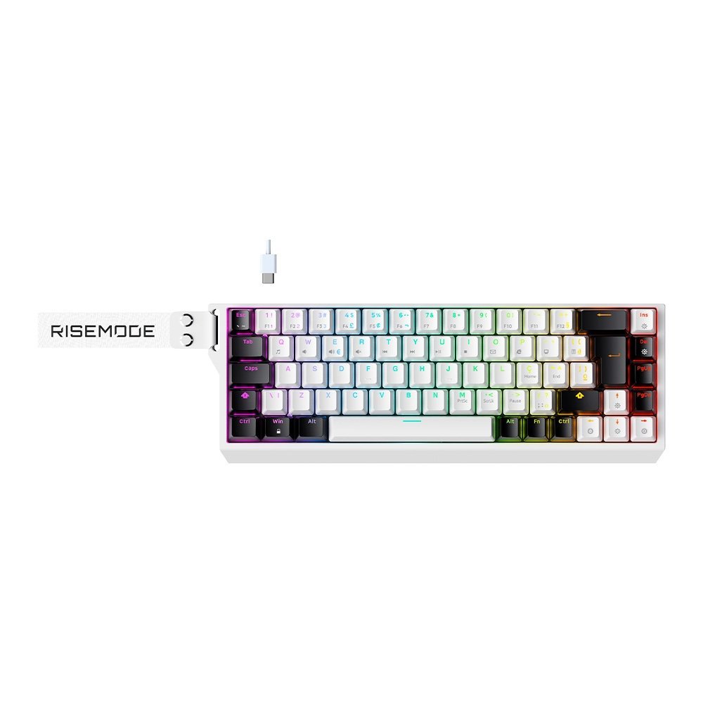 Teclado Magnético Gamer Rise Mode GM1 Pro, ARGB, Magnético OTK PRO, USB 3.0, Branco 🛒