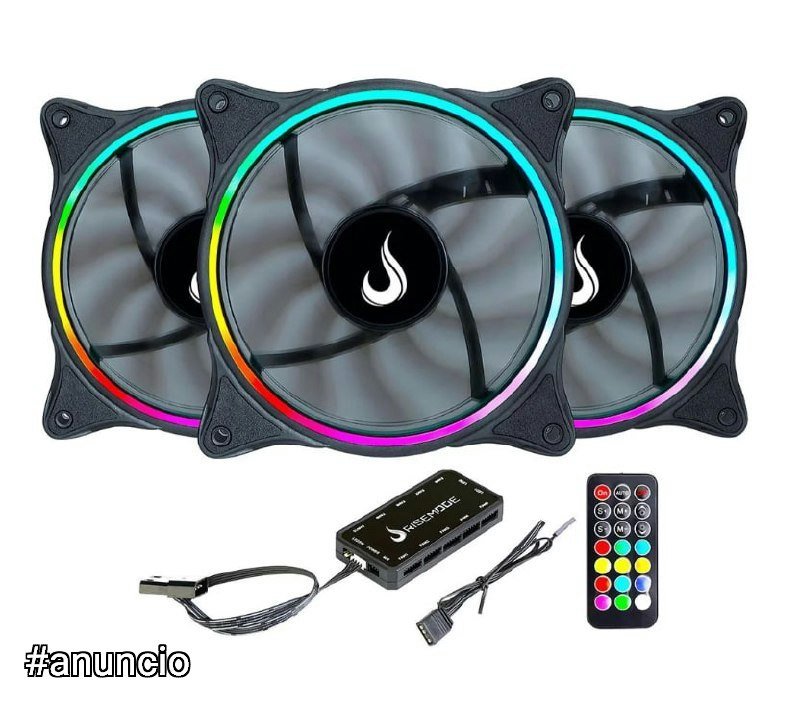 Kit 3 Ventoinhas Rise Mode Laser 120mm ARGB 🛒