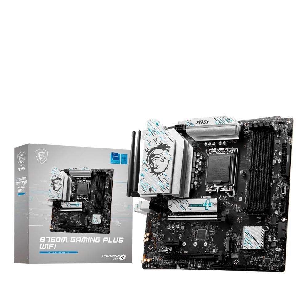 Placa-Mãe MSI B760M Gaming Plus, Intel LGA 1700, M-ATX, DDR5, Wi-Fi, Preto 🛒