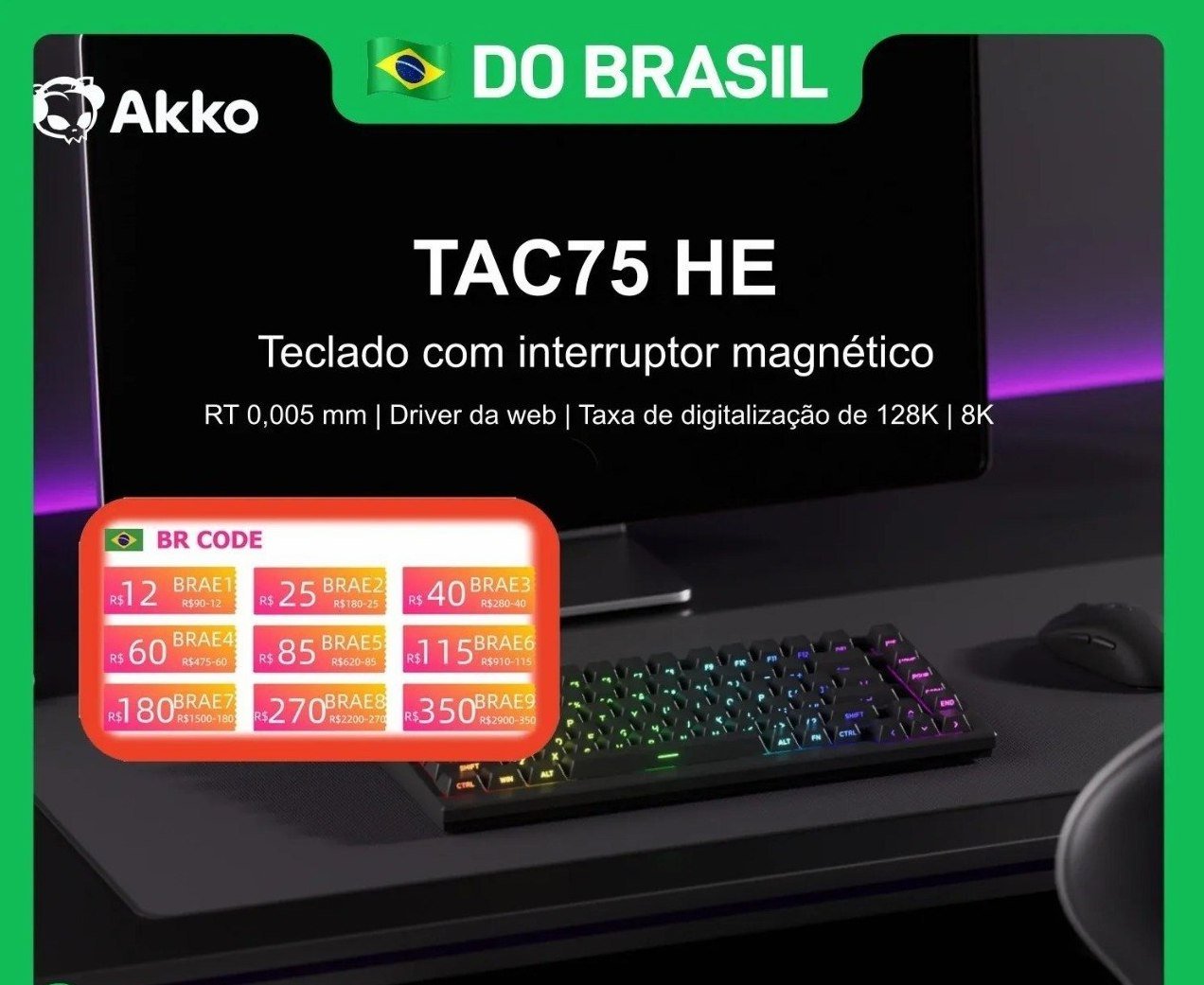 Akko Tac75 75% Teclado Magnético 🛒