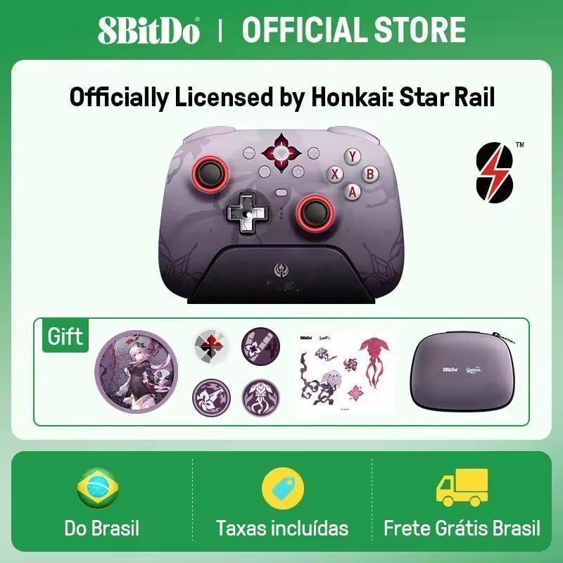 Controle 8BitDo Sem Fio Ultimate 2 Edição Honkai Star Rail Evernight 🎮