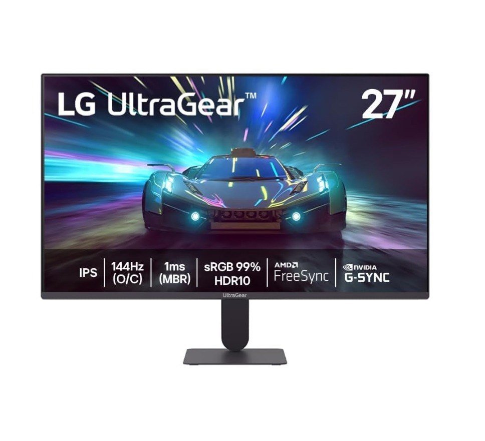 Monitor Gamer LG UltraGear 27" Full HD 144Hz IPS 1ms G-Sync/FreeSync HDR10 Preto - 27GN65R-B 🛒