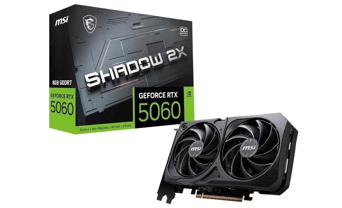 Placa de Video MSI RTX 5060 Shadow 2X OC, 8GB, GDDR7 🛒
