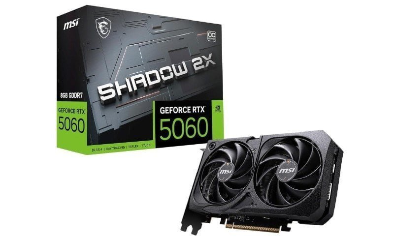 Placa de Video MSI RTX 5060 Shadow 2X OC, 8GB 🛒