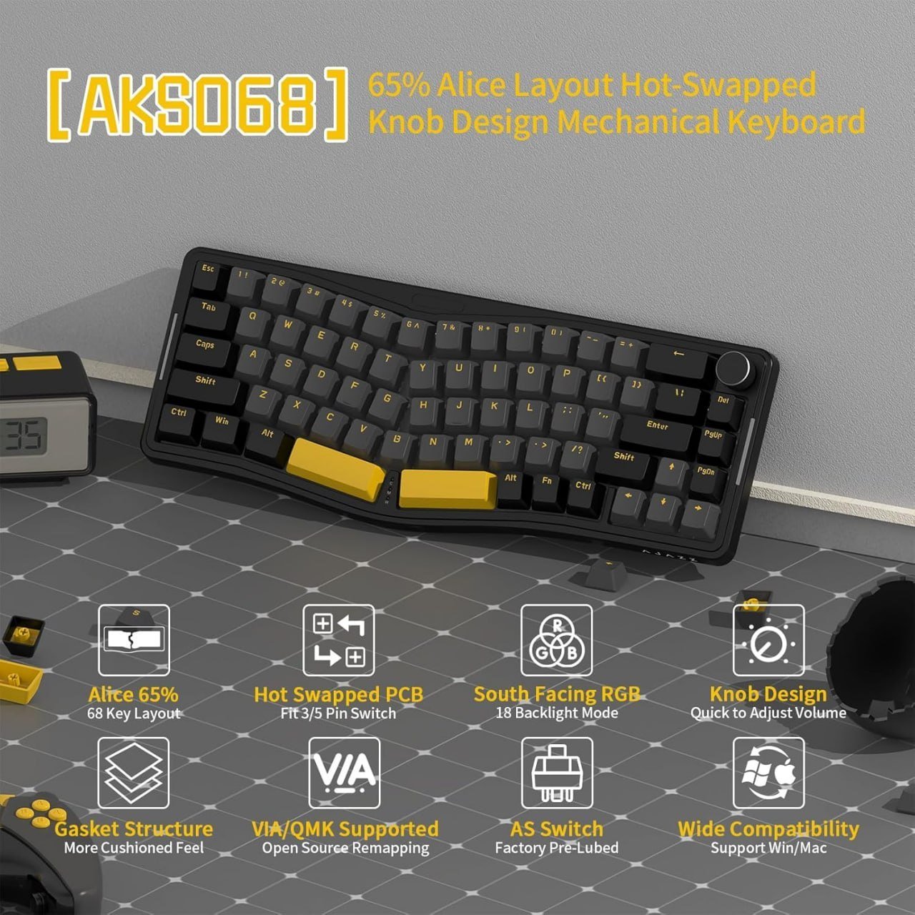 Teclado Mecânico Attack Shark AKS068 🛒
