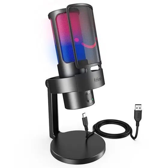 Microfone Gamer Fifine Ampligame A8 Plus RGB 🛒