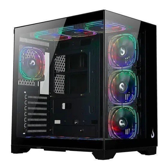 Gabinete Gamer Rise Mode Galaxy Glass Standard V2 com 10 FANS 🛒