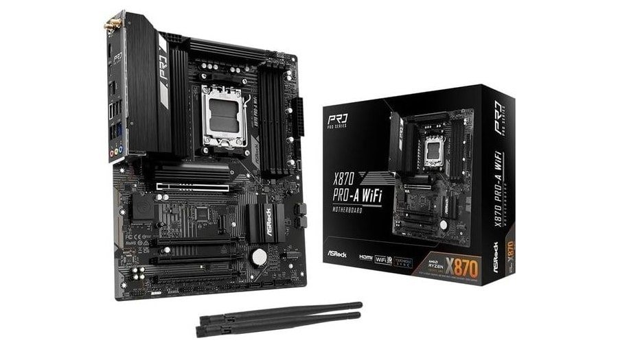 ASRock Placa-mãe X870 Pro-A WiFi ATX - AMD AM5 Ryzen 9000/8000/7000, DDR5 8000+(OC), PCIe 5.0, Dual USB4 Type-C, Wi-Fi 7, 2,5GbE 🛒