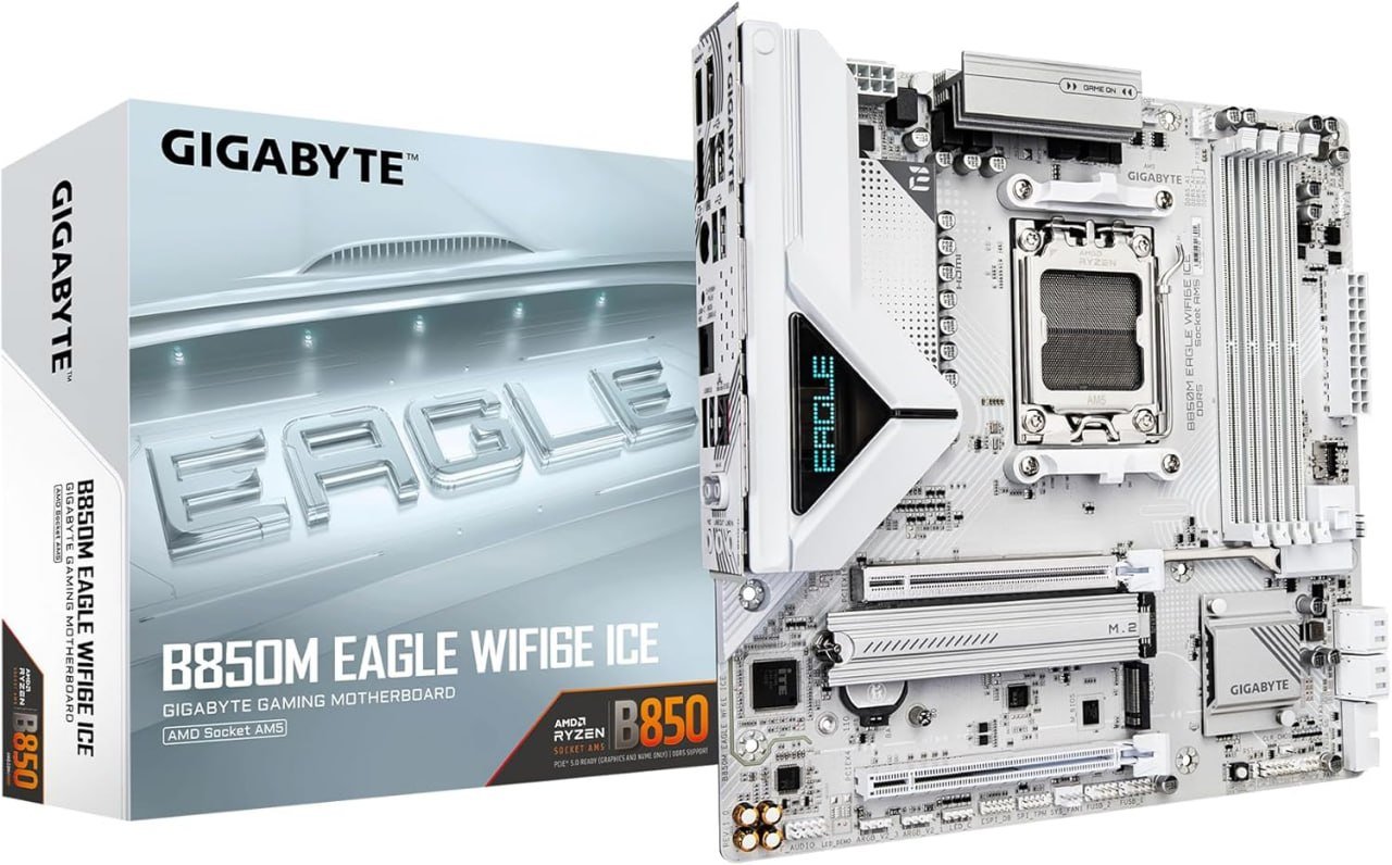 GIGABYTE Placa-mãe B850M Eagle WIFI6E ICE AMD AM5 🛒