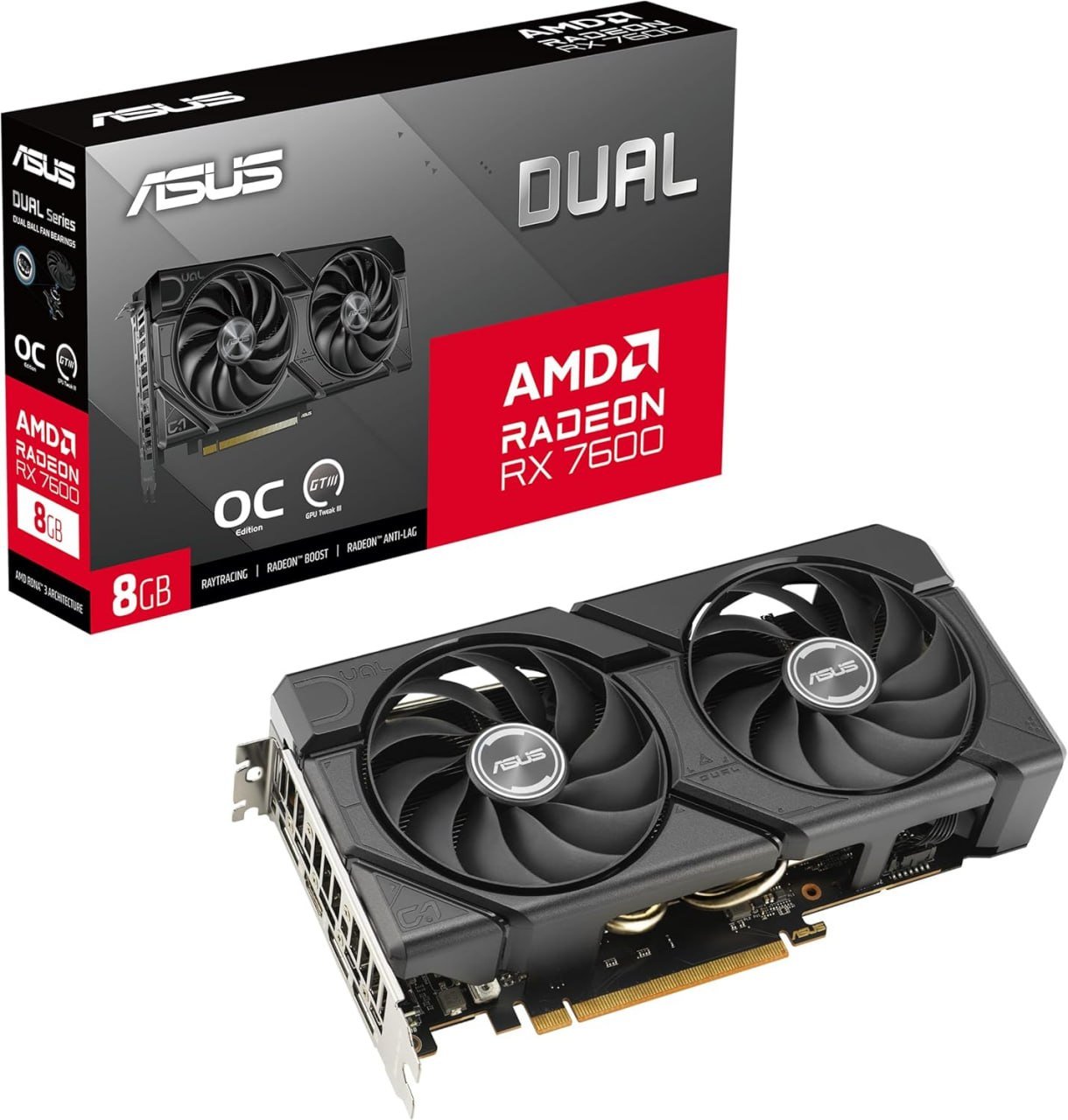 Placa de Vídeo ASUS Dual Radeon RX 7600 EVO OC Edition 8GB GDDR6 128 Bits 🛒