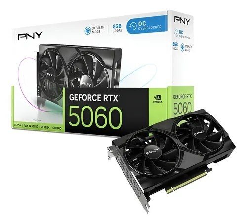 Placa de vídeo Pny Geforce Rtx 5060 com ventilador duplo com overclock 🛒