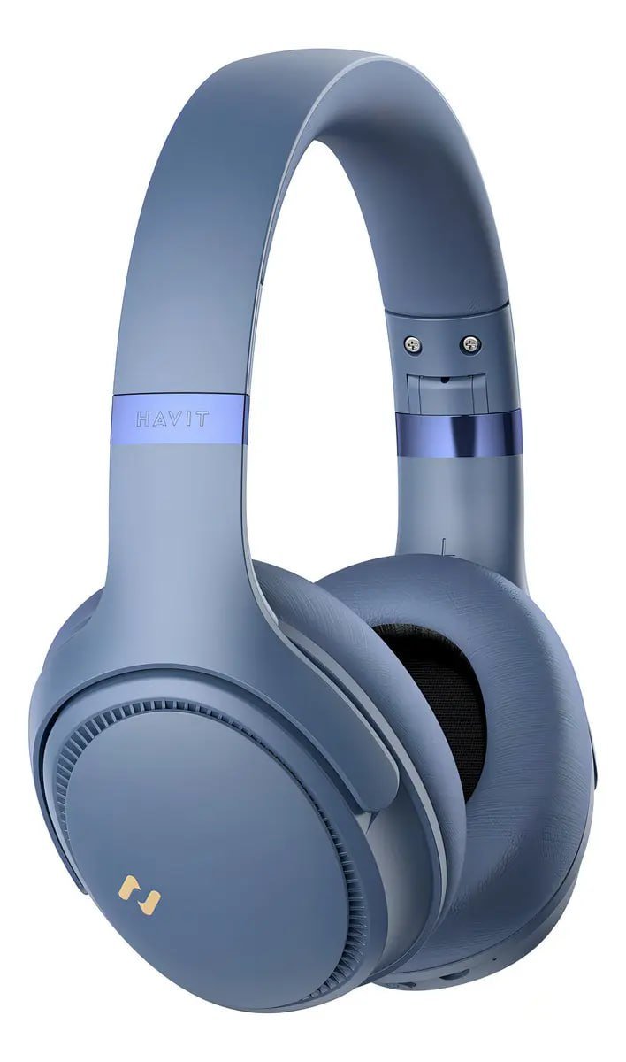 Headset Gamer Havit H630bt Bluetooth 5.3 On-ear 3d 55h Cor Azul 🎧