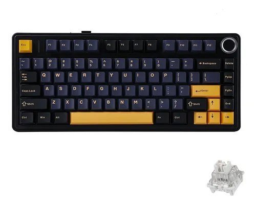 Teclado Aula F75 Sem Fio Mecânico Thunder Black Tri Mode Gasket Hot Swapp Inglês US 🛒