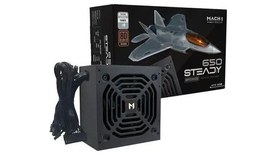 Fonte MACH1 Steady, 650W, 80 Plus Bronze, PFC Ativo, Preto 650Steady 🛒