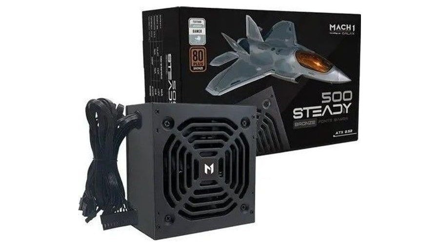 Fonte MACH1 Steady, 500W, 80 Plus Bronze, PFC Ativo, Preto 500Steady 🛒