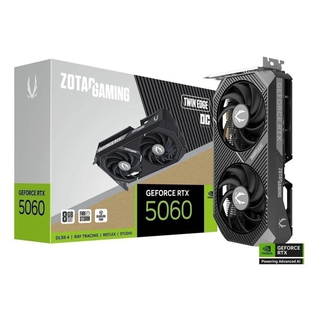 Placa de Vídeo GPU Zotac Gaming Geforce RTX 5060 8GB 128bits GDDR7 Twin Edge OC ZT-B50600H-10M 🛒