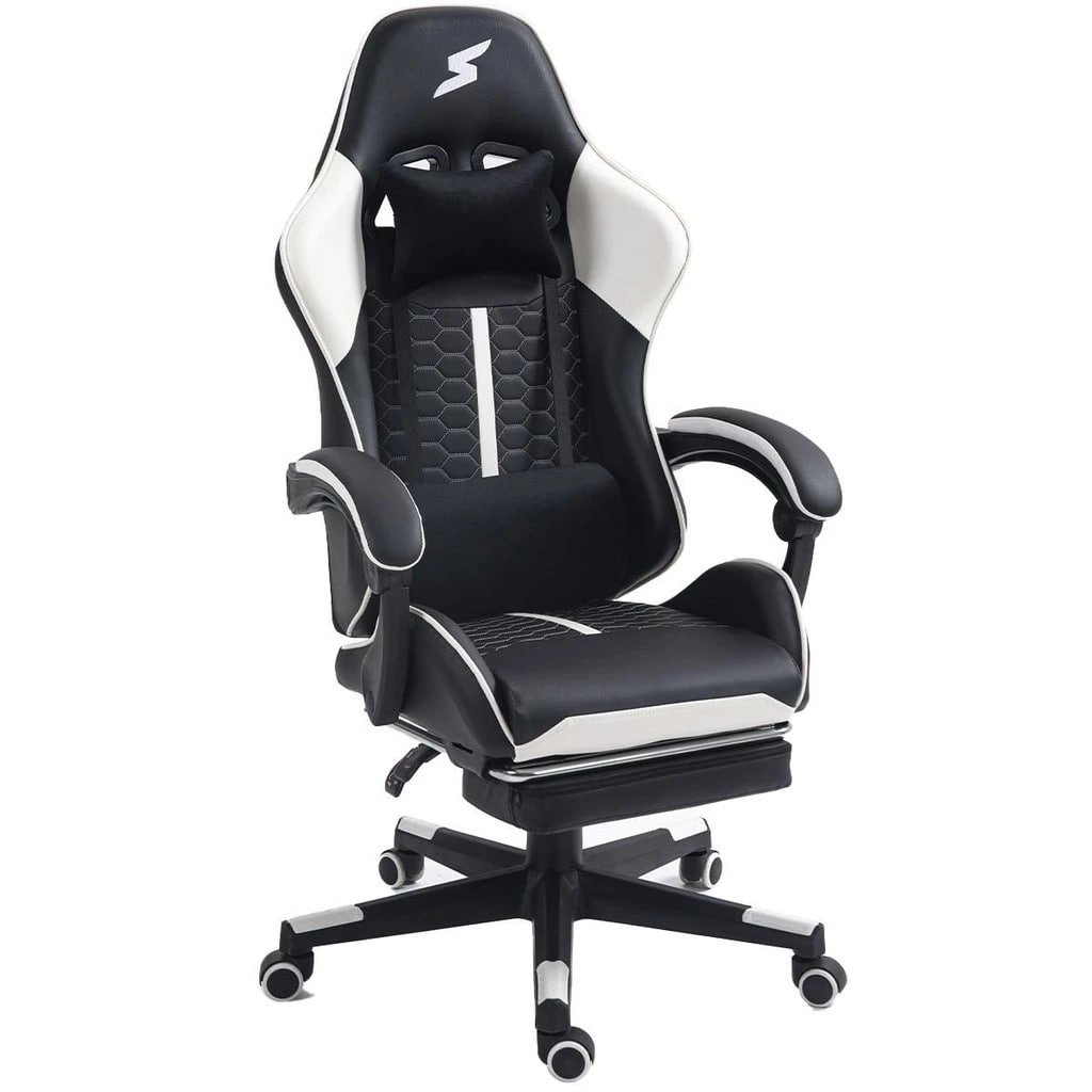 Cadeira Gamer SuperFrame Rocket, Reclinável, Preto E Branco 🛒