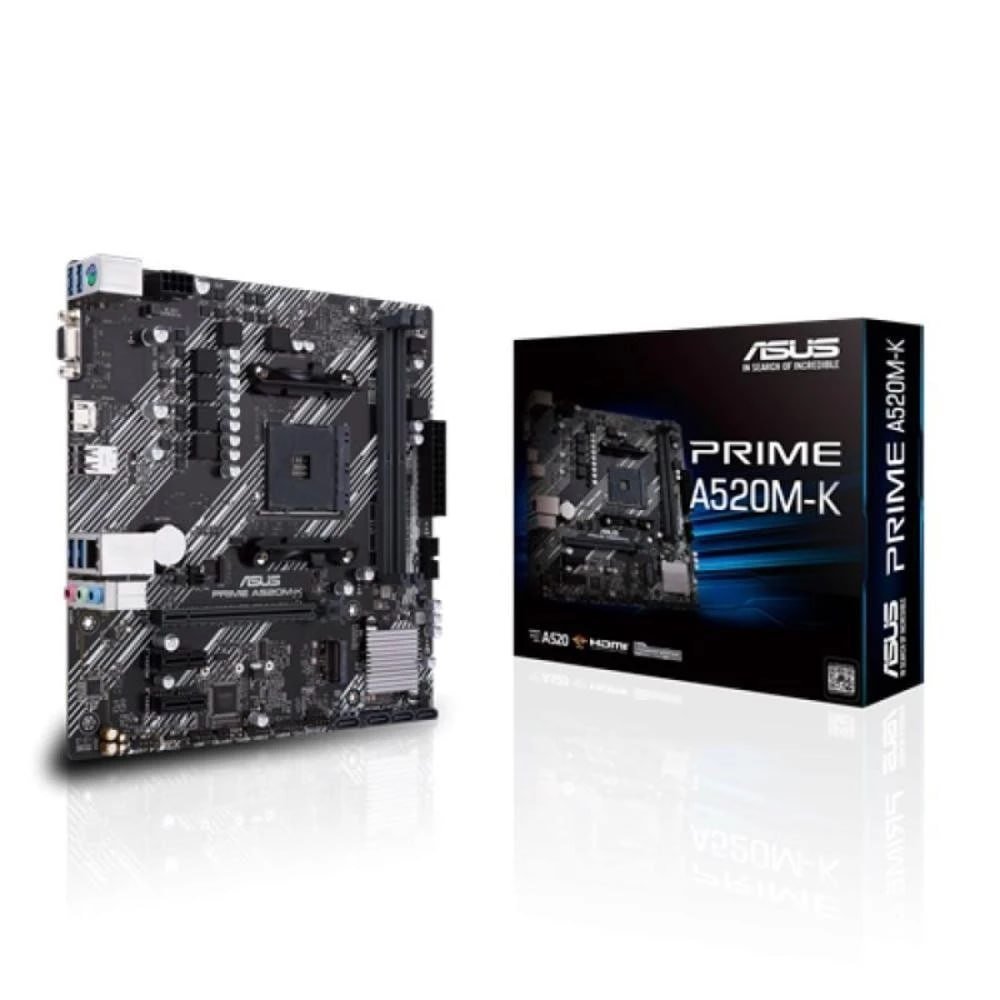 Placa Mãe Am4 Asus A520m-k Prime, Ddr4, Vga, HDMI, M.2 🛒