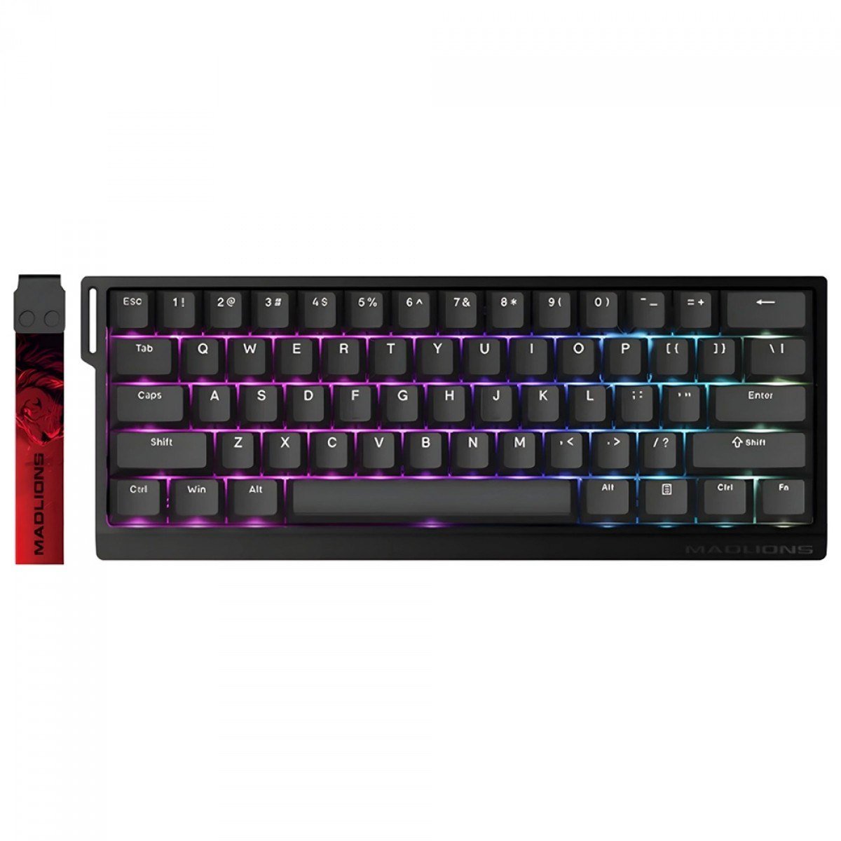 Teclado Magnético Gamer Madlions MAD60HE RGB Switch Magnetic Amber Pro 65 ANSI Preto 🛒
