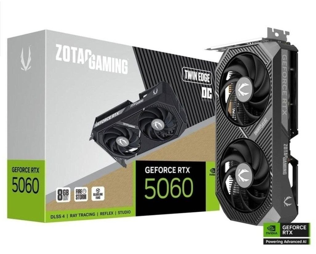 Placa de Vídeo GPU Zotac Gaming Geforce RTX 5060 8GB 128bits GDDR7 Twin Edge OC ZT-B50600H-10M 🛒