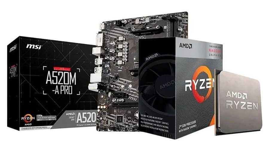 Processador AMD Ryzen 3 3200G + Placa-Mâe MSI A520M-A PRO 🛒