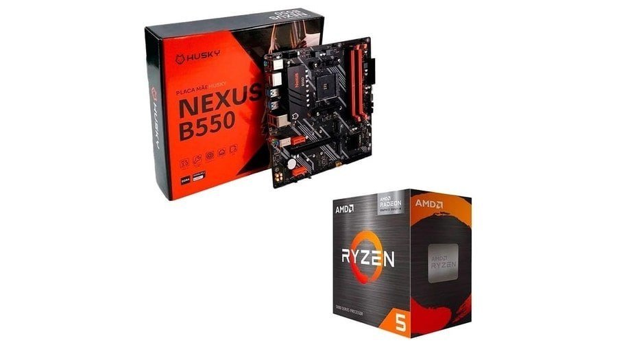 Kit Processador AMD Ryzen 5 5600GT + Placa-Mãe Husky Nexus B550 🛒