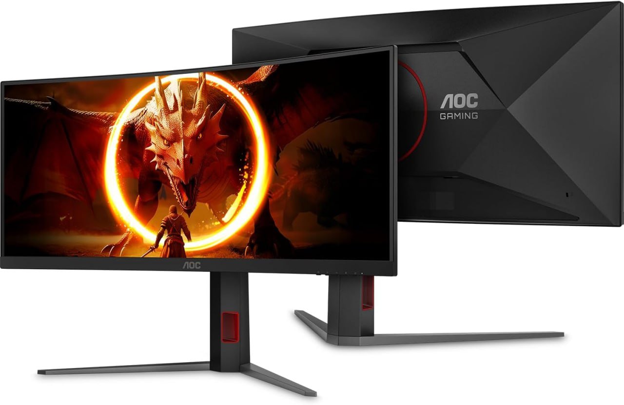 Monitor Gamer Curvo AOC AGON QUAD 34" Ultrawide WQHD 180Hz 0,5ms 🛒