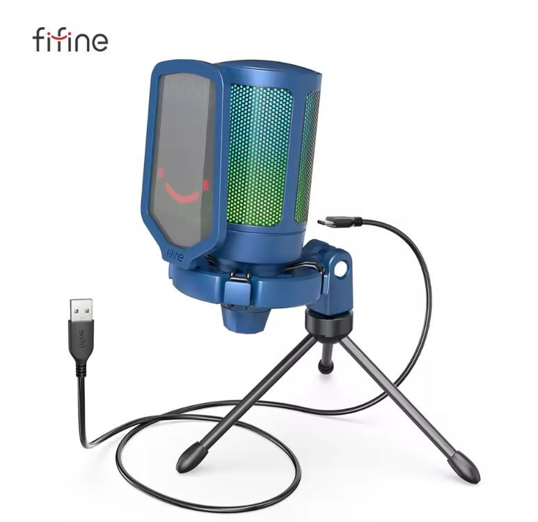 Microfone Fifine AmpliGame A6V Com Luz RGB 🛒
