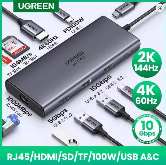 Hub UGREEN USB-C 9 em 1 🛒