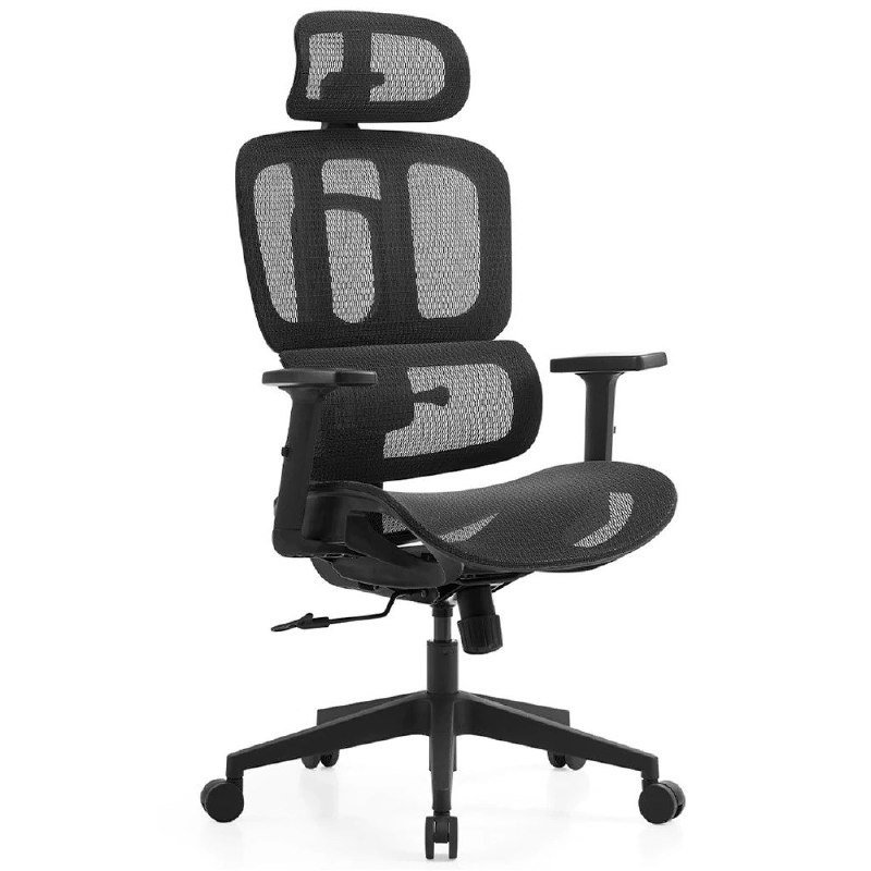 Cadeira de Escritório Dr. Office Business, Preta, Mesh, 2D com altura ajustável, Suporta até 120kg 🛒