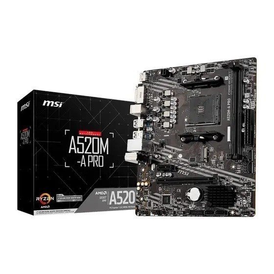 Placa-Mãe MSI A520M-A PRO, AMD AM4, mATX, DDR4, Preto 🛒