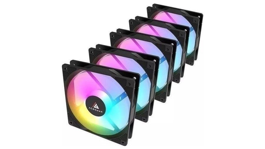 Kit 5 Ventoinhas Acegeek Rw12 Rainbow 5x120mm 56,7 Cfm 🛒