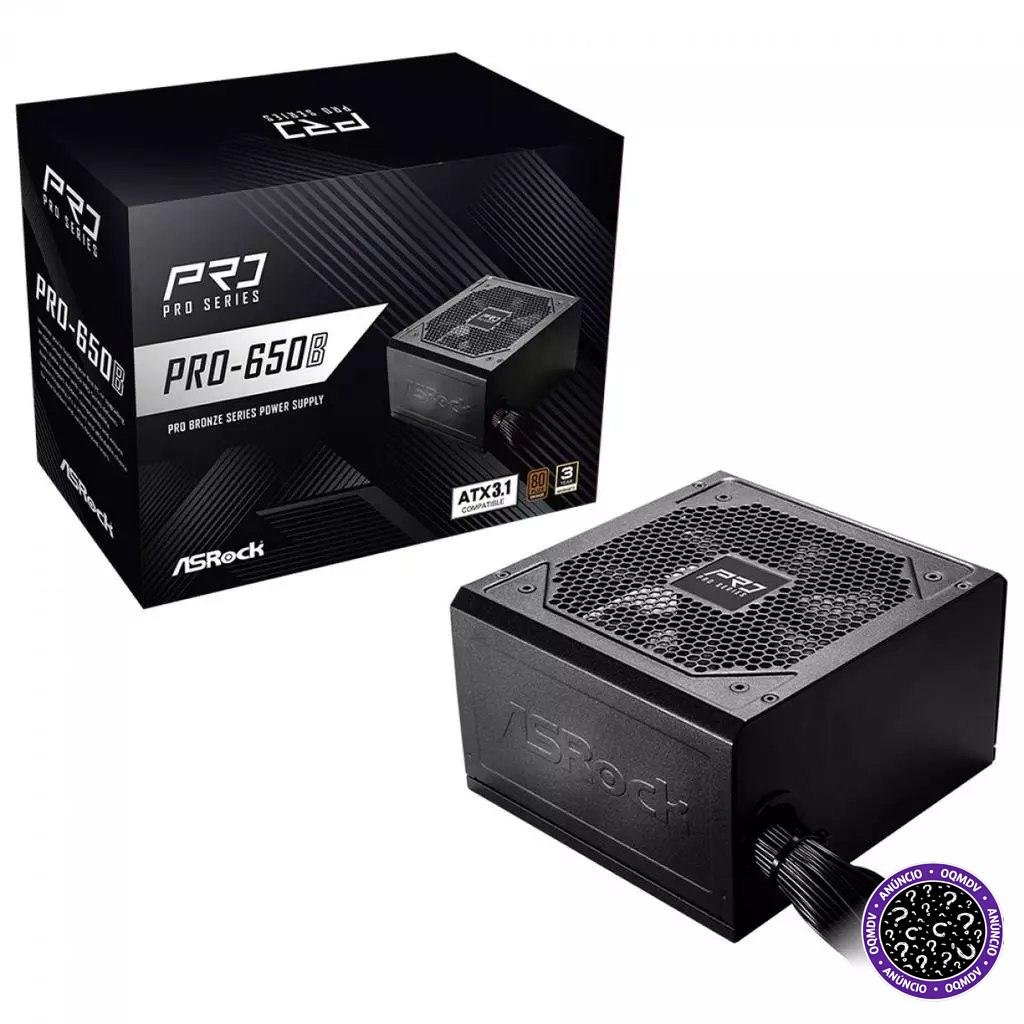 FONTE ASRock PRO 650W 80 PLUS BRONZE ATX 3.1 🛒