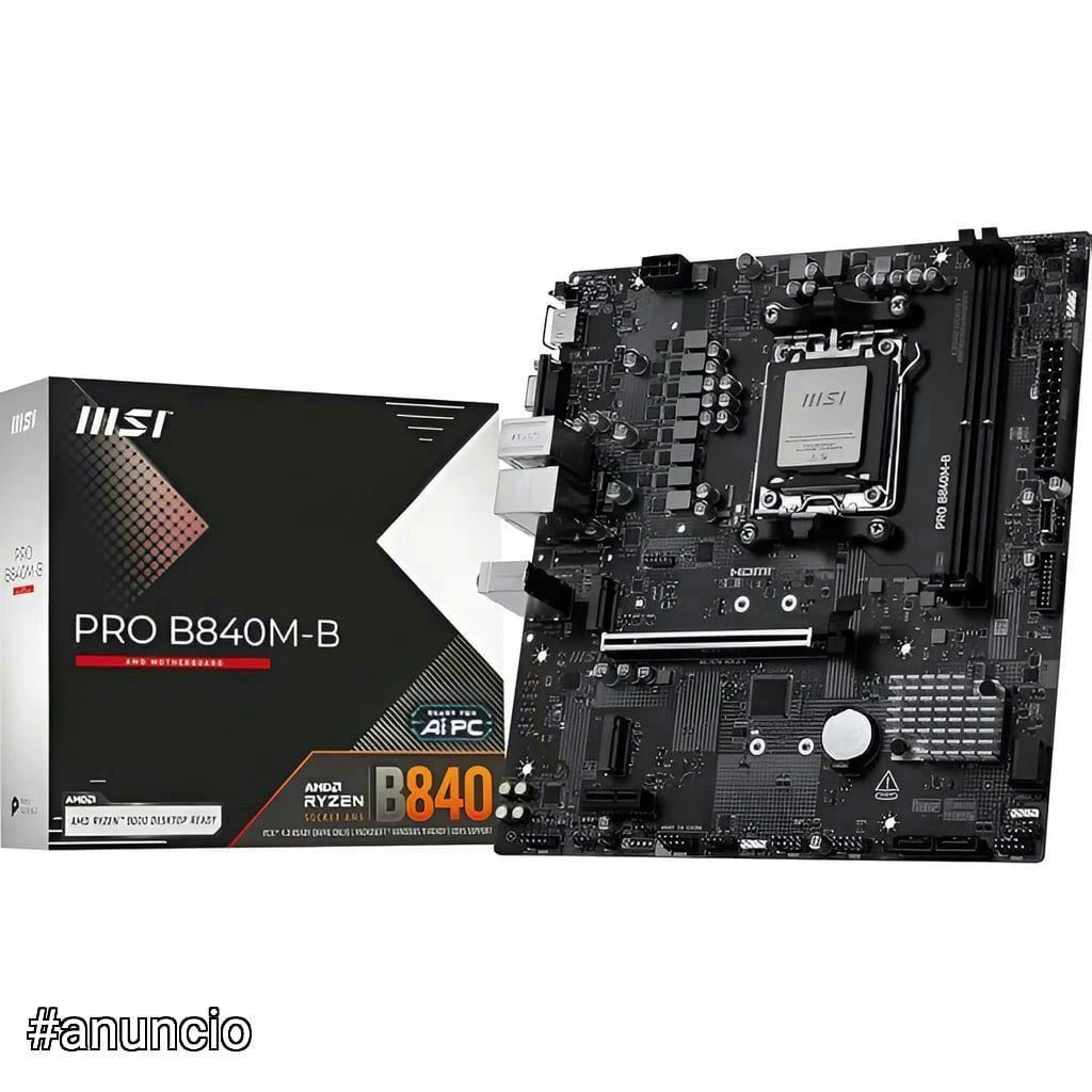 Placa-Mãe MSI PRO B840M-B AM5 para Ryzen DDR5 mATX M.2 NVMe HDMI VGA 🛒
