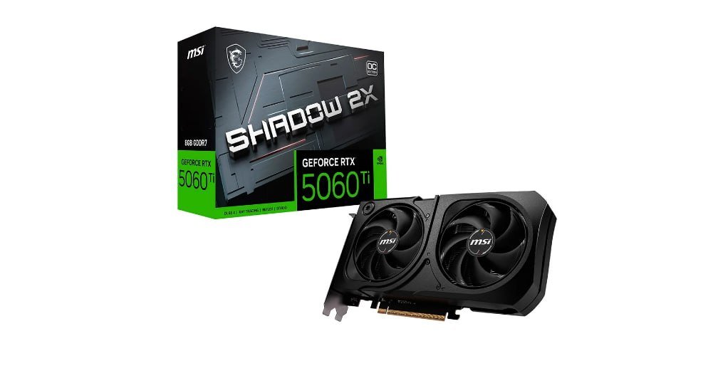 Placa De Vídeo MSI GeForce RTX 5060 Ti Shadow 2X OC Plus, Nvidia, 8GB 🛒