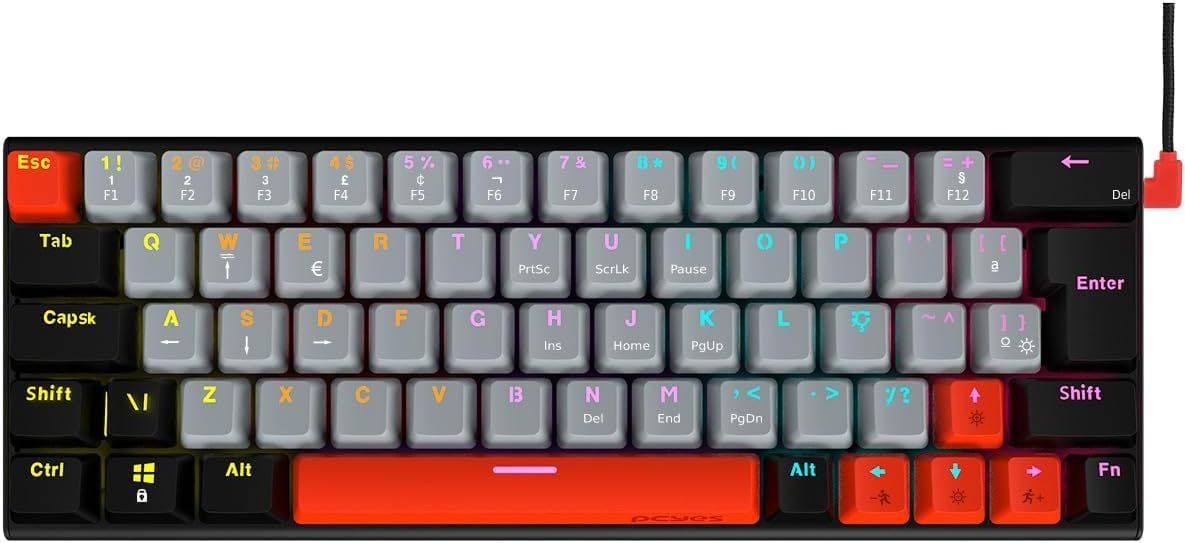 TECLADO GAMER MECANICO PCYES KUROMORI 60% - SWITCH RED 🛒