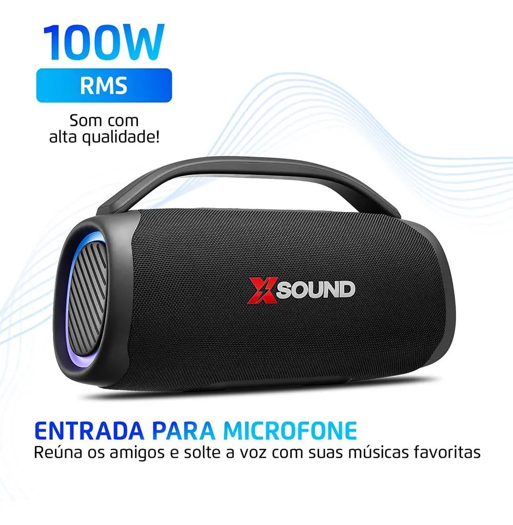 Caixa De Som Boombox Mondial Xsound- Bx-100-bl - 100w 🛒