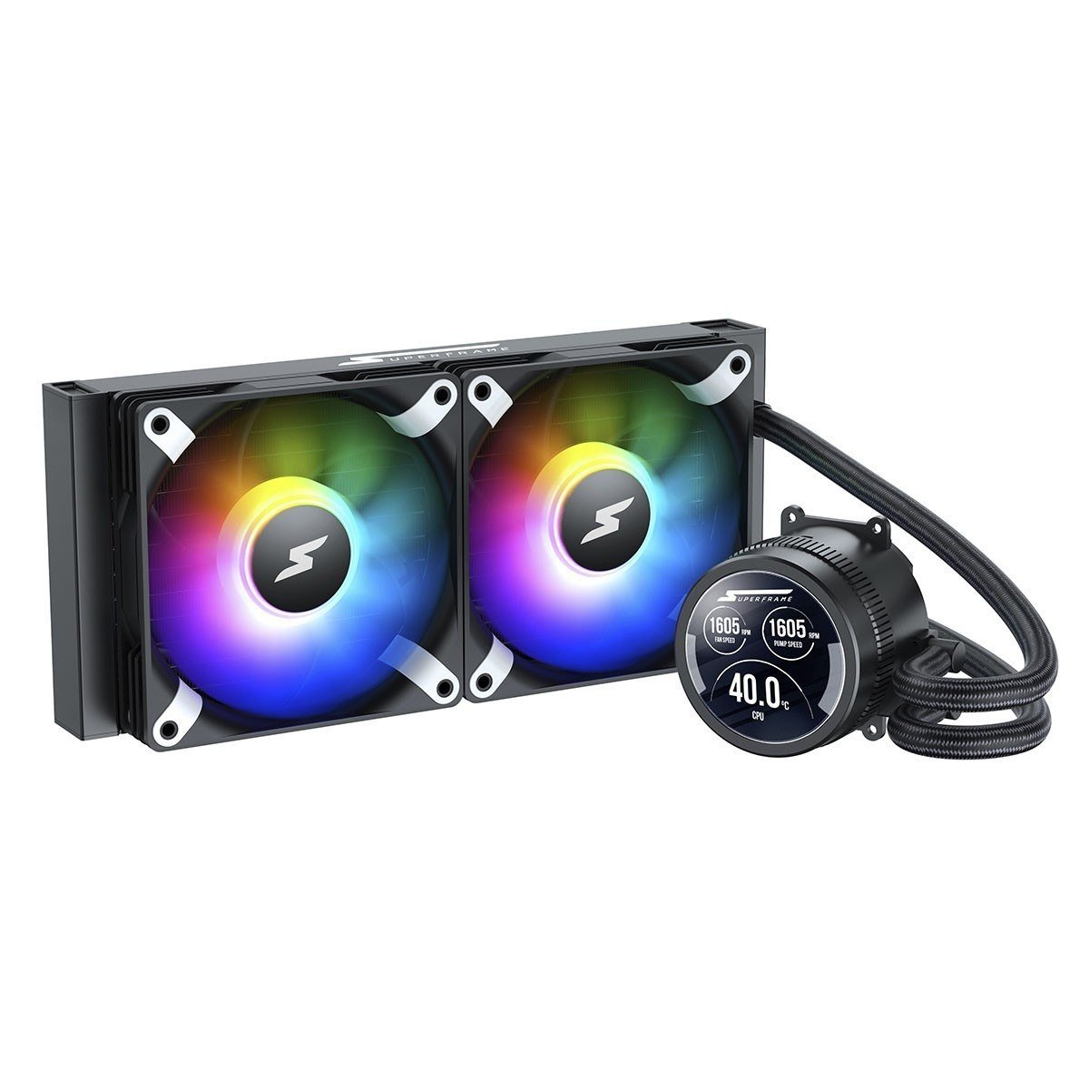 Water Cooler SuperFrame ISENGARD SMART, ARGB, 240mm, Intel-AMD, Controladora, Black, SF-W240B-S 🛒
