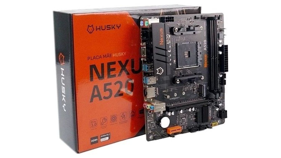Placa-Mãe Husky Nexus A520, M.2 NVMe, DDR4 🛒