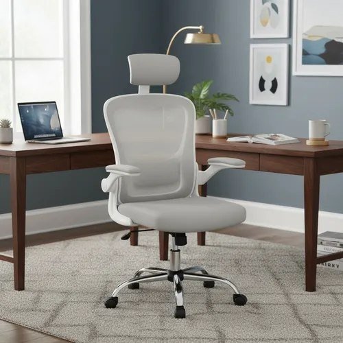 Cadeira De Escritório Ergonômica Giratória Boston G100 Com Estofado Mesh Luvinco Com Ajuste Lombar Cinza Malha 🛒