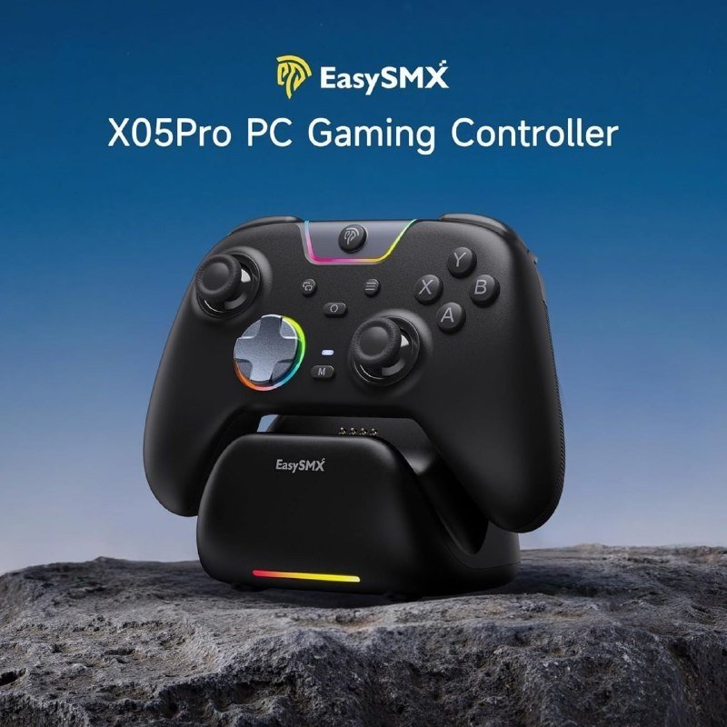 Controle Sem Fio EasySMX X05 PRO RGB, Hall Effect e Dock de Carregamento 🛒