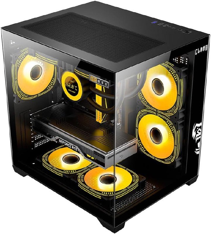 Gabinete Gamer Aquário Lateral Vidro Espaçoso Grande Preto 🛒