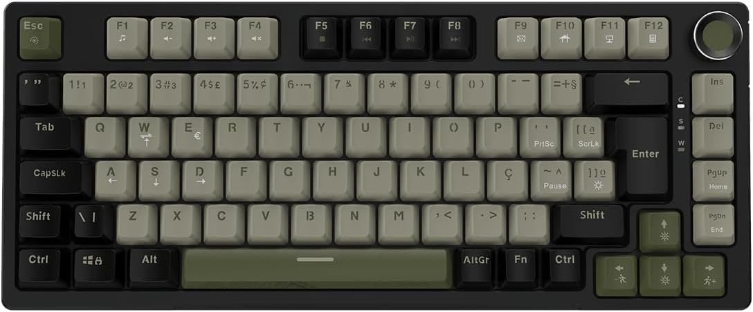 Teclado Mecânico 75% PCYES Arkeum - Cammo Edition - Switch Red ⌨️