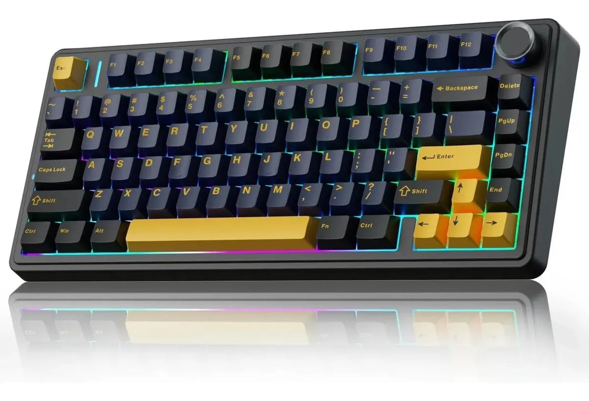 Teclado Mecânico Aula F75 Preto Sem Fio 🛒