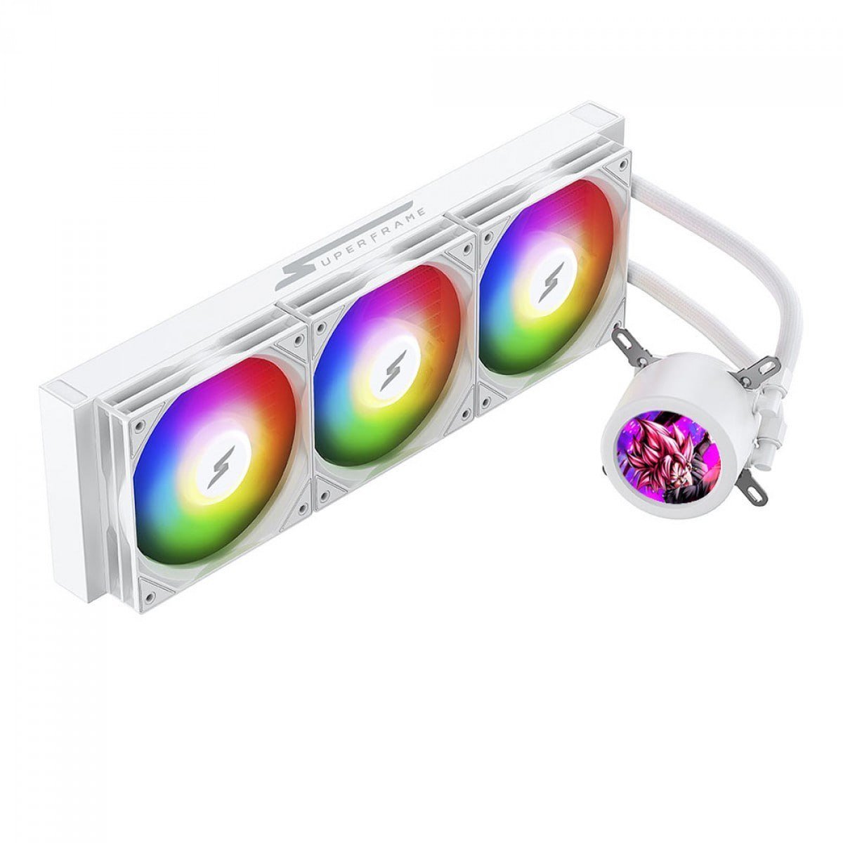 Water Cooler SuperFrame ISENGARD MAGIC, 360mm, Bomba Infinit, Display LCD Customizável, ARGB, Intel-AMD, White, SF-W360-MW 🛒