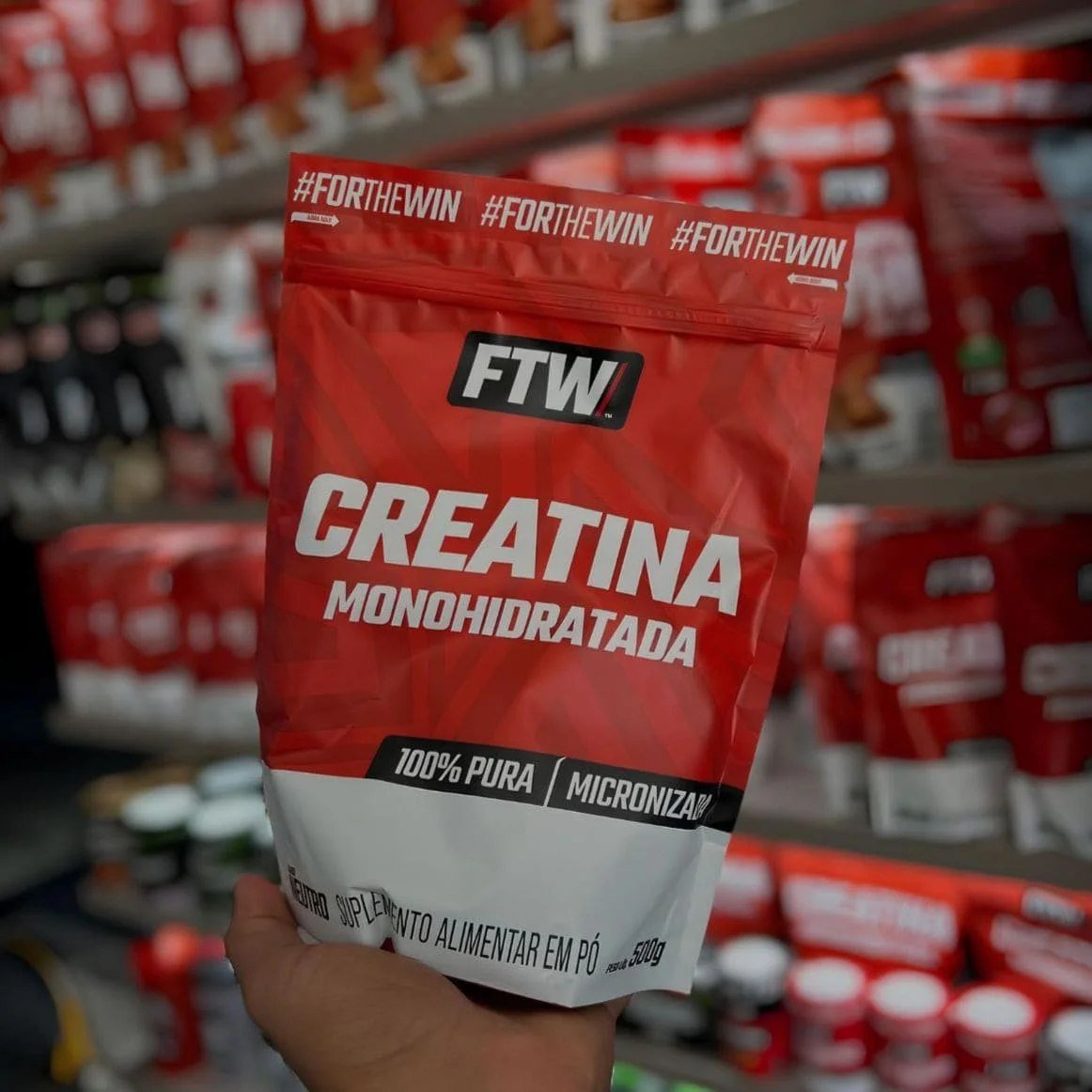 Creatina Monohidratada Pura 500g Refil Suplemento em Pó 100% - FTW 🛒