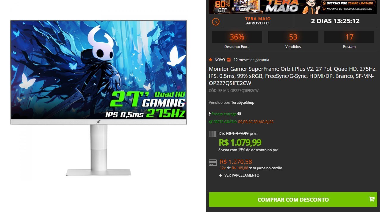 Monitor Gamer SuperFrame Orbit Plus V2 🛒